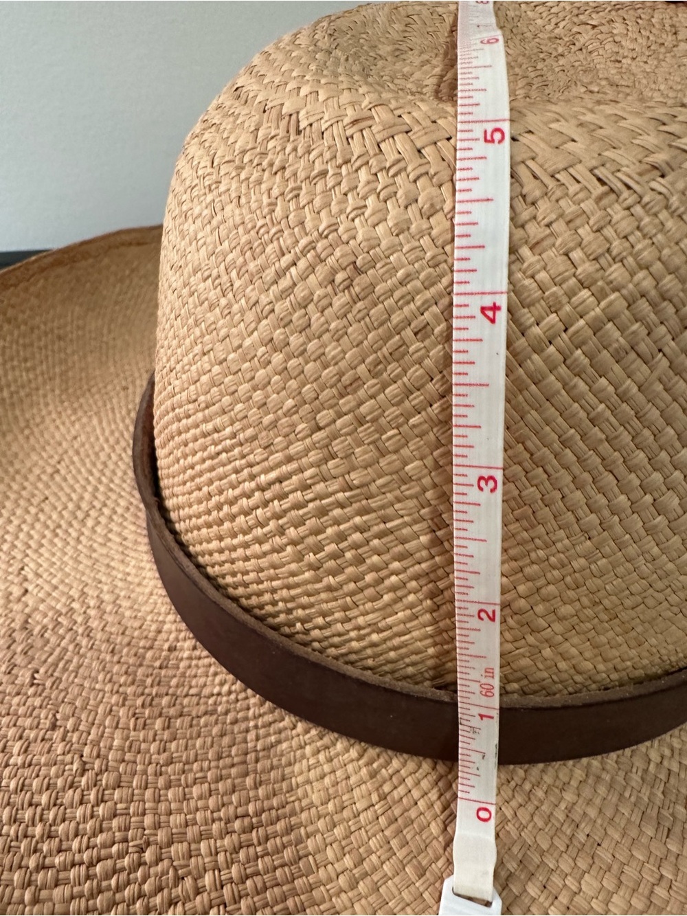 Ralph Lauren Natural Straw Hat, leather band, NavyTag, SMALL - Picture 10 of 11